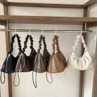 时尚百搭褶皱手提腋下包包女2023新款韩版潮流ins通勤单肩斜挎包