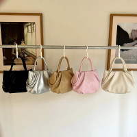 时尚简约斜挎菜篮子包包女2023新款韩版百搭通勤单肩手提水桶包批