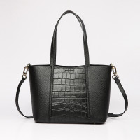头层牛皮通勤鳄鱼纹真皮女包 高级感女士单肩包大容量牛皮托特包