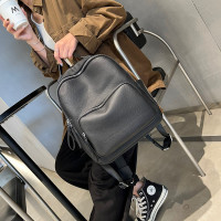 双肩包女2024新款百搭头层牛皮休闲旅行书包韩版时尚大容量背包