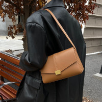 2024秋冬新款真皮大容量信封单肩百搭时尚简约通勤韩版斜挎小方包