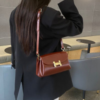 斜挎包直播跨境新款小方包简约女真皮高级感轻奢植鞣头层单肩女包
