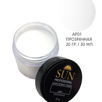 SUN Professional акриловая пудра для наращивания и укрепления ногтей (30мл.) прозрачная