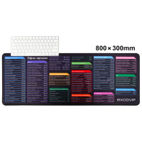 Игровой коврик для мыши EXCO, геймерский коврик для мыши с клавиатурой и быстрыми клавишами, большой коврик для мыши, коврик для компьютерного ноутбука, игровой офисный Настольный коврик 31,4*11,8 дюйма