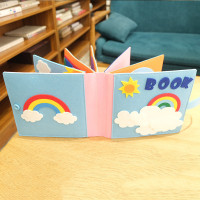 跨境蒙氏启蒙早教毛毡书儿童益智3D立体彩虹卡通毛毡布书忙碌板