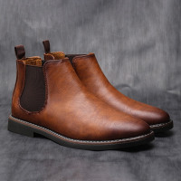 Мужские ботинки челси 40-46, Прямая поставка, брендовые кожаные мужские ботильоны в стиле ретро, удобная обувь для мужчин # KD5236
