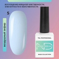 TNL Цветная база Nude dream base №05 - воздушный зефир (камуфлирующий голубой) камуфляжная основа 2 в 1 гель лак для ногтей, 10 мл