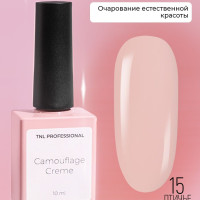 Гель лак для ногтей TNL Camouflage Creme №15 - Птичье молоко (камуфлирующий бежевый) кремовый камуфляжный нюд для ногтей маникюра, 10 мл