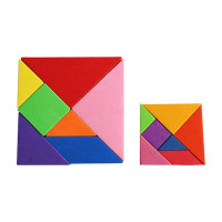 博杨EVA七巧板 儿童启蒙脑力开发绿板玩具早教益智黑板拼图冰箱贴