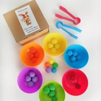 Сортер по цветам тарелочки с пинцетом