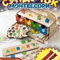 Деревянный развивающий сортер Умный сундучок Монтессори