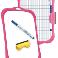 Маркерная доска А4 розовая, маркер, губка