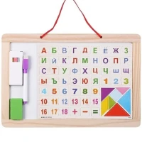 Доска для рисования двусторонняя: мелки,губка,магниты,маркер