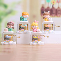 创意萌物少女手摇系列音乐盒可爱少女装饰手办音乐生日礼物八音盒