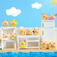 创意卡皮巴拉萌粒盲袋萌趣水豚可爱萌粒小公仔桌面微景观装饰摆件