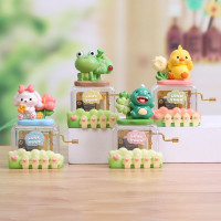 严选创意甜心小宠手摇音乐盒卡通青蛙恐龙动物音乐生日礼物八音盒