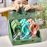 新品卡通河马手压小风扇迷你恐龙便携式手持风扇手动按压小型风扇