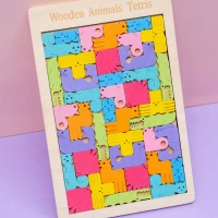 Тетрис деревянный с животными головоломка