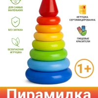 Пирамидка детская развивающая яркая игрушка сортер