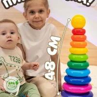 Пирамидка для малышей Развивающая игра с кольцами и шаром