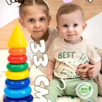 Пирамидка Для малышей  Развивающая игра с кольцами и конусом