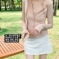 修身冰絲防曬服女外搭開衫2023夏季新款抗UV透氣上衣輕薄外套