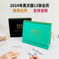 创意日历2024年英记事文台历美国假期台历亚马逊跨境英文台历专供