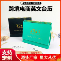 亚马逊英文记事台历2024年简约台历桌面台历创意台历美国假期