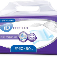 Пеленки одноразовые впитывающие 60х60 см iD Protect - 30 шт