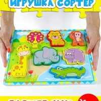 Развивающие игрушки деревянные монтессори сортер