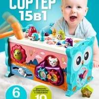 Развивающий сортер для малышей методика Монтессори 15в1