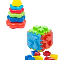 Сортер для малышей кубик большой + Пирамидка детская малая  