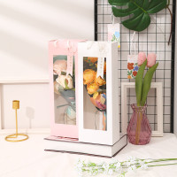 教师节开窗透明礼品袋七夕单只鲜花橱窗袋单支花束礼物手提袋批发