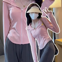 冰絲防曬衣女抗UV透氣夏季薄款空調服修身百搭開衫上衣短外套