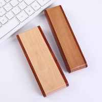 现货批发单槽双槽木头笔盒 拼色实木翻转钢笔盒复古创意木质盒子