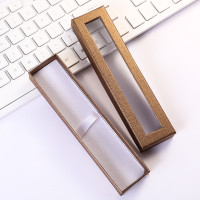 现货天地盖钢笔盒简易彩色开窗金属笔盒印刷logo礼品圆珠笔包装盒