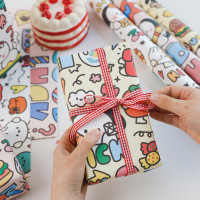 贝祥6张幸运软糖猫包装纸礼物礼品纸包书皮纸ins风生日情人节包装