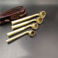 厂家现货批发老式旱烟袋黄铜长烟锅全铜旱烟烟锅 烟具丝烟斗配件