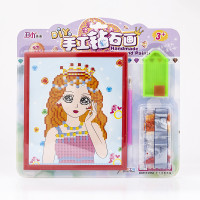 新款手工钻石画 创意儿童手工DIY钻石粘贴画 幼儿填色画 早教玩具