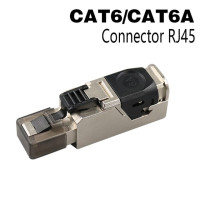 CAT8 STP RJ45 коннектор CAT7 CAT6A многоразовый Ethernet разъём Модульный штекер Экранированный модульный цинковый сплав полевая разъём