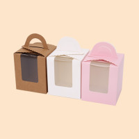 圣诞节苹果包装盒 创意礼物纸盒透明蛋糕点心烘焙手提盒