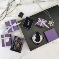 珠光紫 戒指手链盒饰品包装盒首饰包装盒子 纸盒珠宝首饰盒可logo