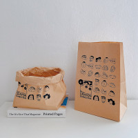 韩系ins风字母牛皮纸袋居家收纳水果零食收纳袋子摆拍道具