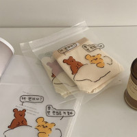 自制ins风加厚环保封口袋食品塑料包装袋卡通睡眠小熊收纳自封袋