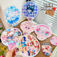 可爱小新折叠团扇夏季古风扇随身携带儿童扇子少女心折扇布面夏天