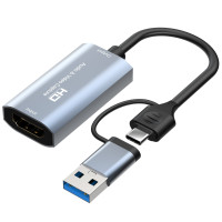 USB-C转HDMI视频采集卡TYPE  USB3.0二合一高清4K游戏直播采集器