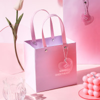 方森园樱花粉色半透明礼品包装礼袋子镂空浪漫送恋人朋友包装礼袋