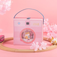 方森园圆形手提桶樱花抱抱桶大号礼盒空盒粉色包装送女生日礼物盒