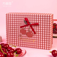 方森园新款礼品盒复古卡通精美可爱文艺条纹少女心樱桃礼物包装盒