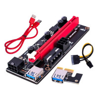 PCI-E Райзер 009S 1X 16x Райзер PCI E USB Райзер 009S двойной 6Pin адаптер карта SATA 15pin для BTC USB 3,0 графическая карта